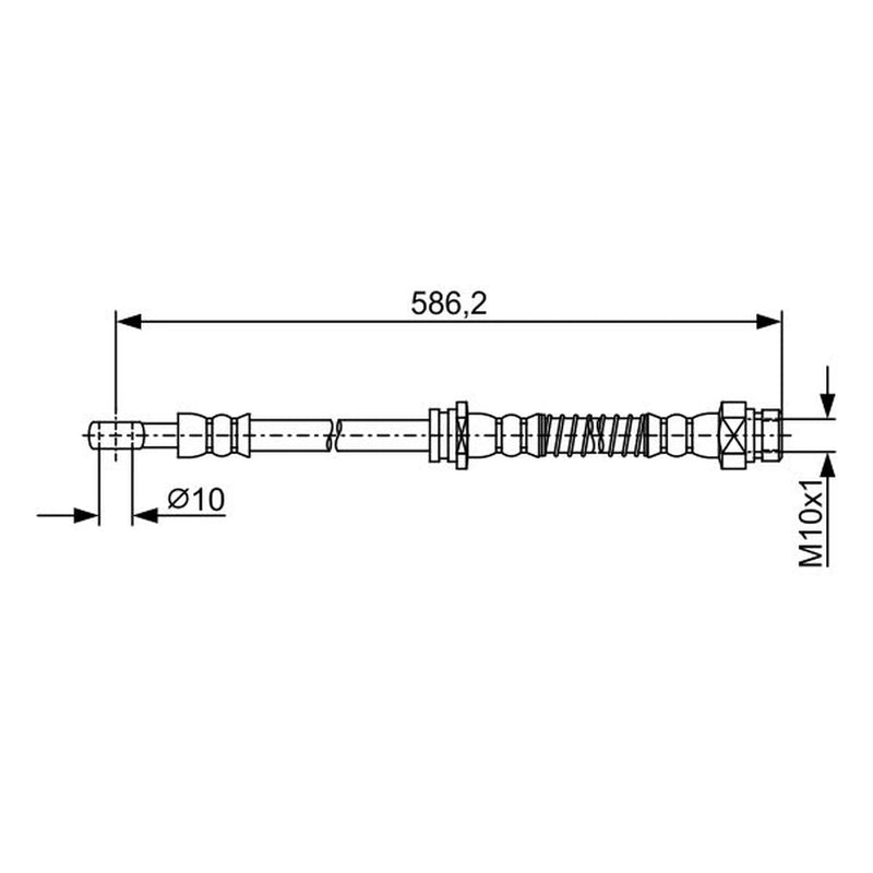 Bosch Brake Hydraulic Hose Line Front fits Mitsubishi Outlander I 2003-2007