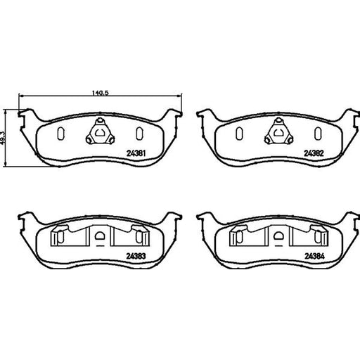 Mintex Rear Brake Pad Set fits Ford Usa Explorer 1996-2002 4.0