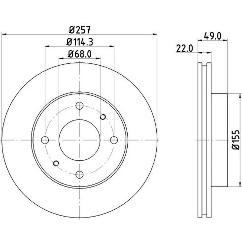 Mintex Front Brake Discs & Pads fits Nissan Skyline 1989-1993 2.0