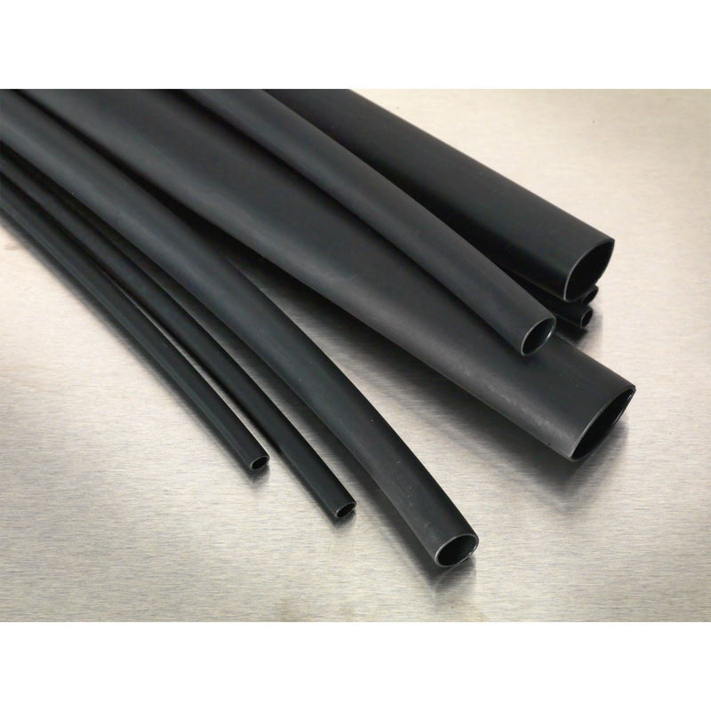 Sealey Heat Shrink Tubing Assortment 72pc Black Adhesive Lined 200mm HSTAL72B Sealey - Dynamic Drive
