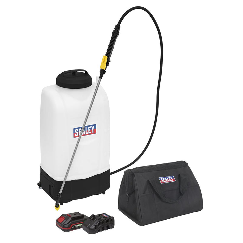 Sealey Cordless Garden Backpack Sprayer 15L 20V 2Ah SV20 Series CP20VGBSKIT1 Sealey - Dynamic Drive