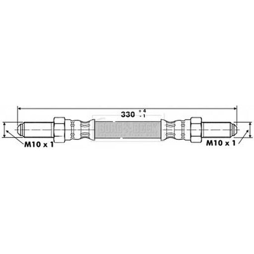 Borg & Beck Brake Hydraulic Hose Line Front Right BBH6135