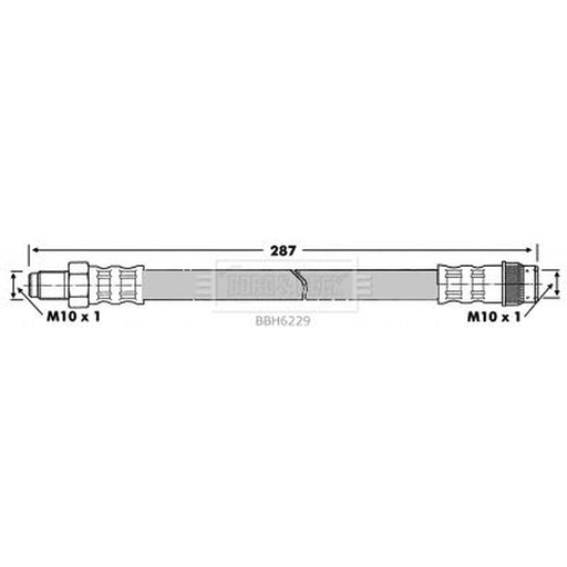 Borg & Beck Brake Hydraulic Hose Line Front Right BBH6229