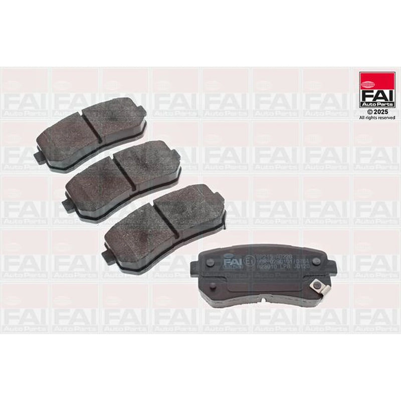 FAI Rear Brake Pad Set fits Kia Picanto II 2011-2017 1.0 1.2