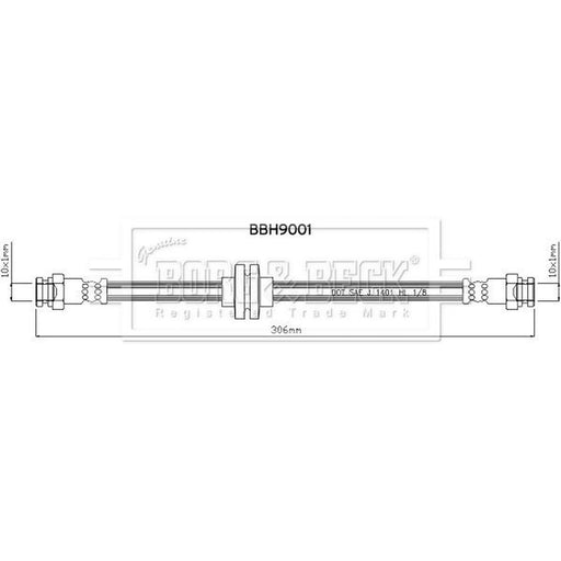 Borg & Beck Brake Hydraulic Hose Line inner BBH9001