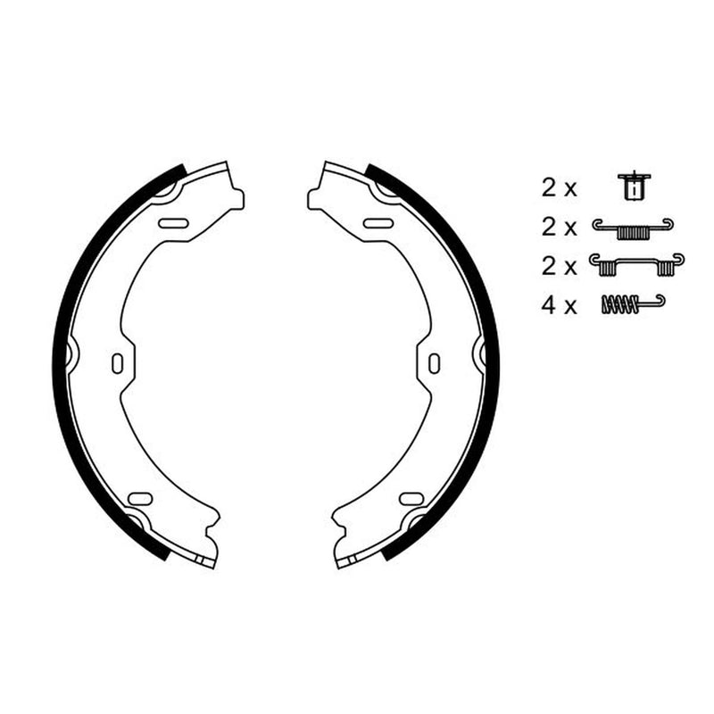 Bosch Parking Brake Shoe Set fits Mercedes-Benz S-Class 2005-2013
