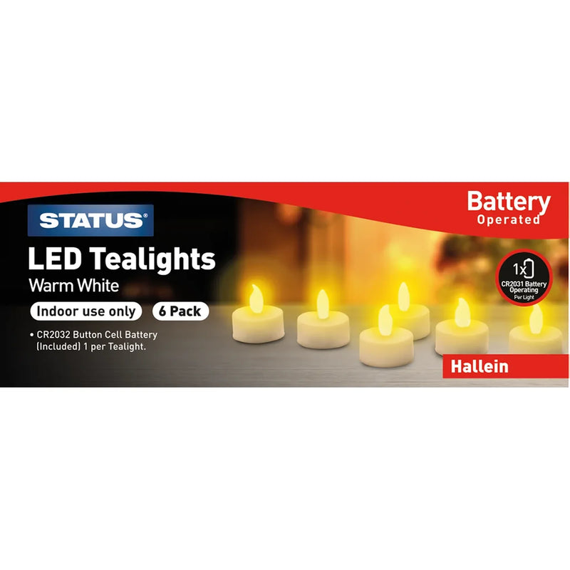 Status Tealight Candles 6 Pack - Battery Operated LED