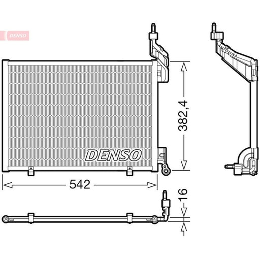 Denso Air Conditioning Condenser fits Ford Fiesta VI 2008-2017 1.6