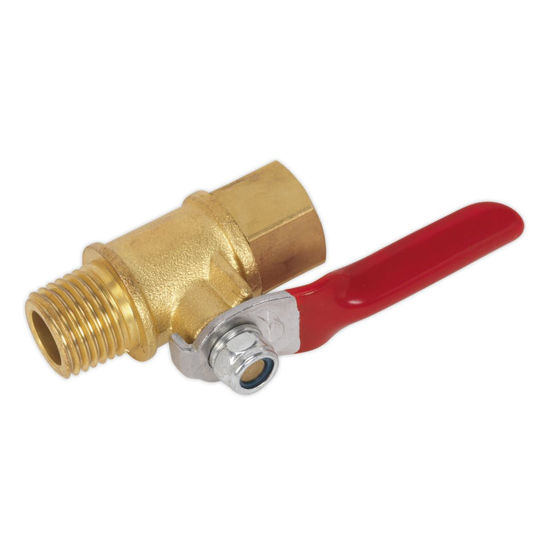 Sealey Lever Ball Valve 1/4"BSPT (M) x 1/4"BSP (F) SA906 Sealey - Dynamic Drive