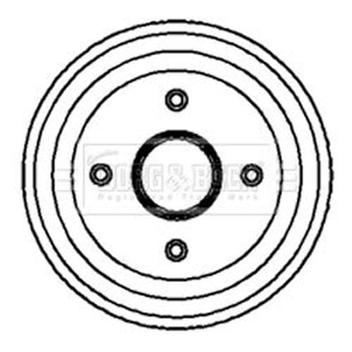 Borg & Beck Brake Drum Assembly Rear BBR7068