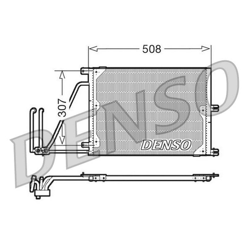 Denso Air Conditioning Condenser fits Opel Vectra B 1997-2003 2.0 2.2