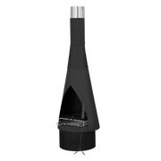 Dellonda Outdoor Chiminea Fireplace Fire Pit Heater Durable Black Steel Dellonda  - Dynamic Drive