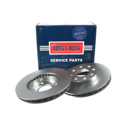 Borg & Beck Front Brake Vented Discs & Pads fits Chevrolet Kalos 2005 on 1.4