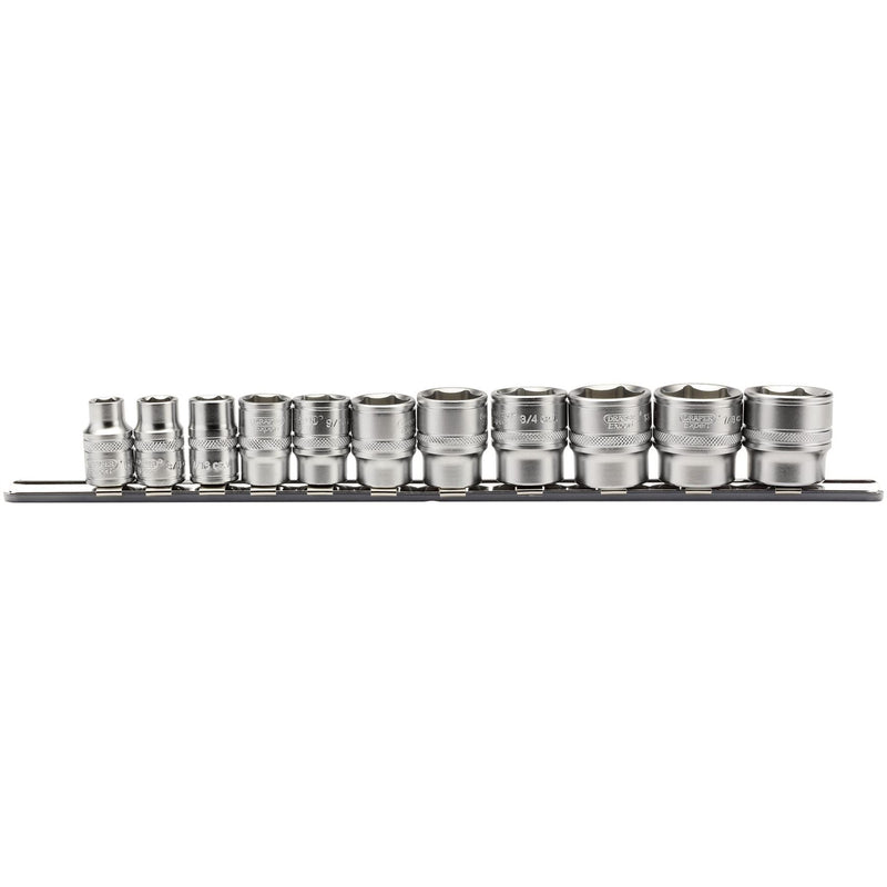 Draper Imperial Socket Set on a Metal Rail, 3/8" Sq. Dr. (11 Piece) 16493 Draper - Dynamic Drive