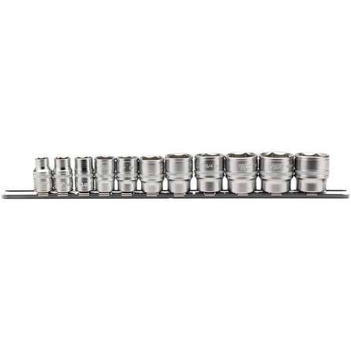 Draper Imperial Socket Set on a Metal Rail, 3/8" Sq. Dr. (11 Piece) 16493 Draper - Dynamic Drive