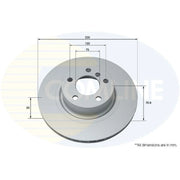 Comline Rear Brake Internally Vented Discs & Pads fits BMW X3 2010-2014