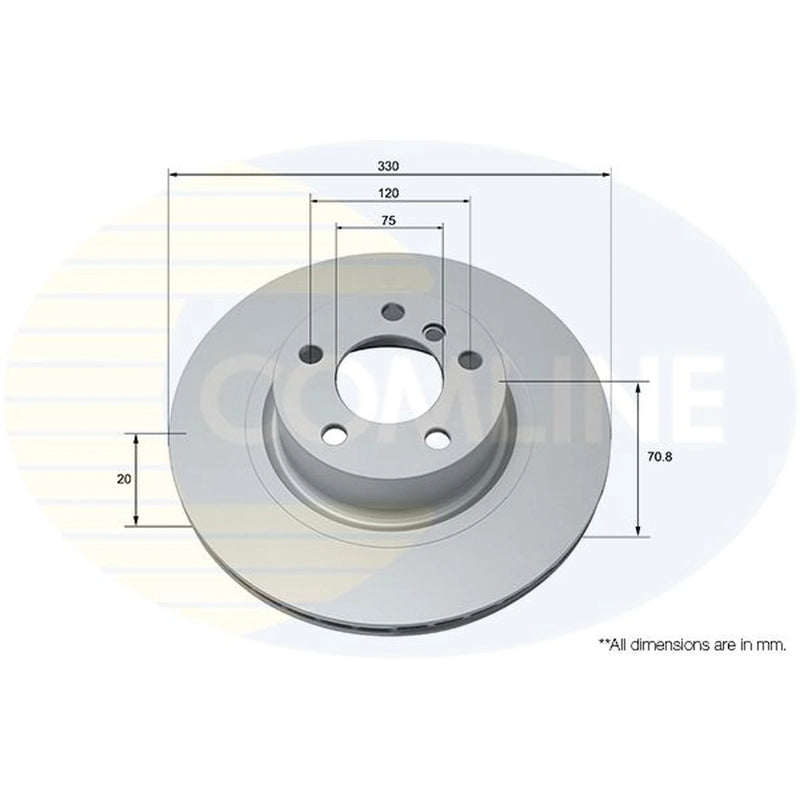 Comline Rear Brake Internally Vented Discs & Pads fits BMW X3 2010-2014