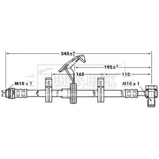 Borg & Beck Brake Hydraulic Hose Line Front Right BBH7088