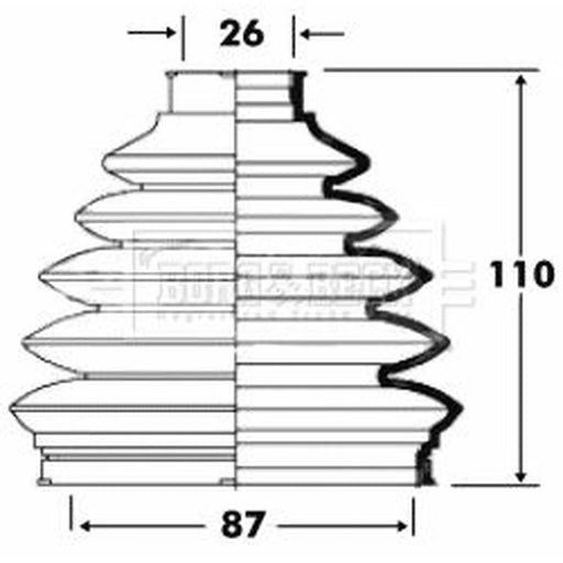 Borg & Beck Drive Shaft Bellow Kit Wheel Side Thermoplast BCB6097