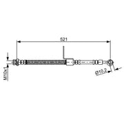 Bosch Brake Hydraulic Hose Line Front Left fits Hyundai Coupe II 2001-2009