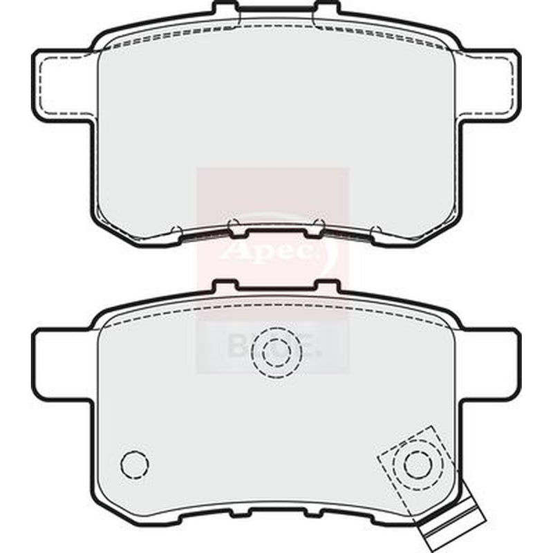 Apec Rear Brake Pad Set fits Honda Accord IX 2012 on 3.5