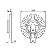 Bosch Front Brake Vented Discs & Pads fits BMW X5 2001-2006 4.4 4.6 4.8