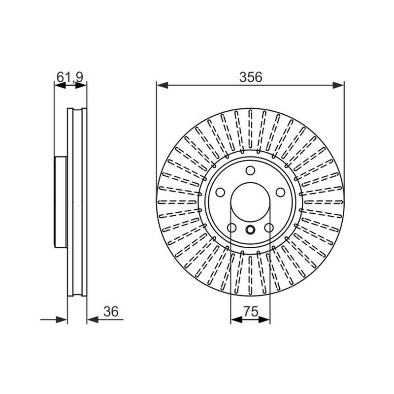 Bosch Front Brake Vented Discs & Pads fits BMW X5 2001-2006 4.4 4.6 4.8