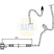 NAPA Brake Hydraulic Hose Line Rear Right fits Audi A3 1996-2003 1.6 1.8 1.9