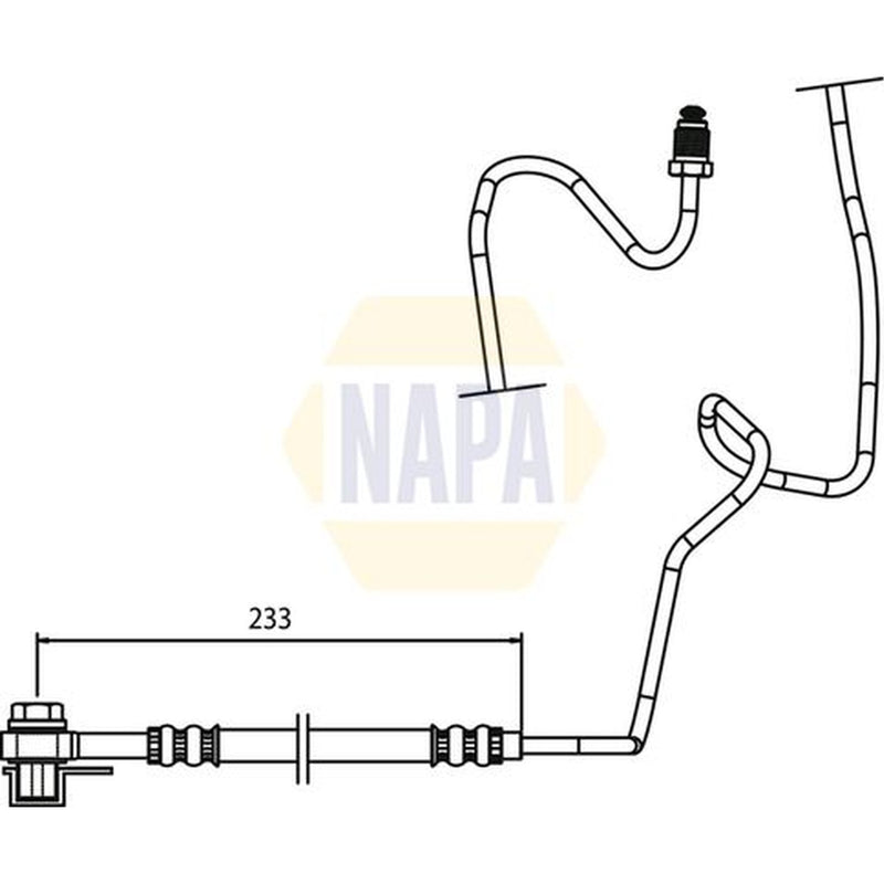 NAPA Brake Hydraulic Hose Line Rear Right fits Audi A3 1996-2003 1.6 1.8 1.9