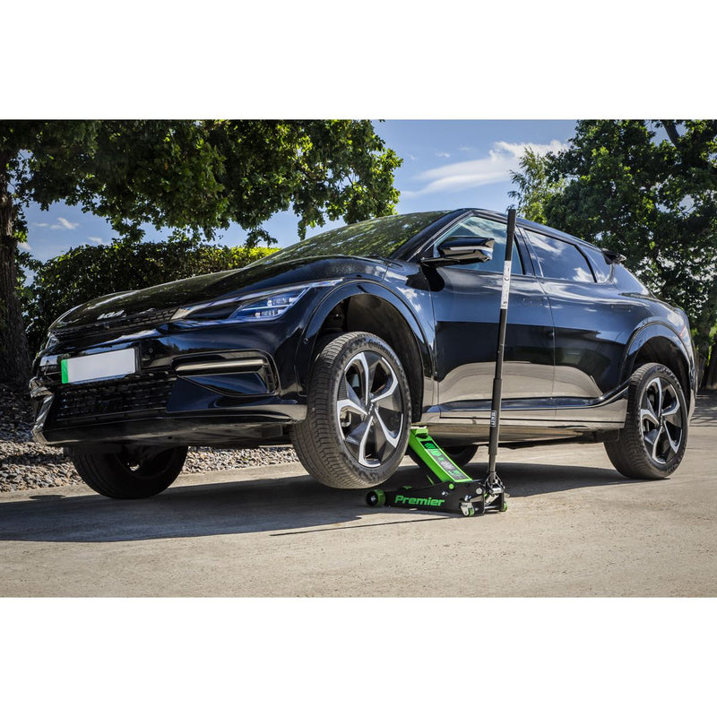 Sealey Premier Premier Low Profile Trolley Jack with Rocket Lift 4 Tonne - Green Sealey Premier - Dynamic Drive