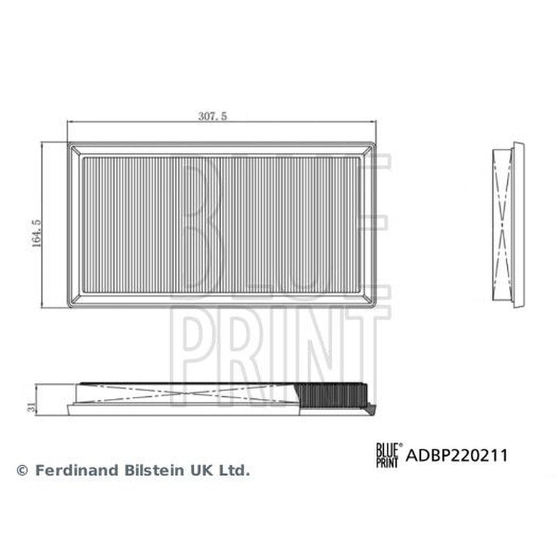 Blue Print Engine Air Filter fits Audi A3 2024 on