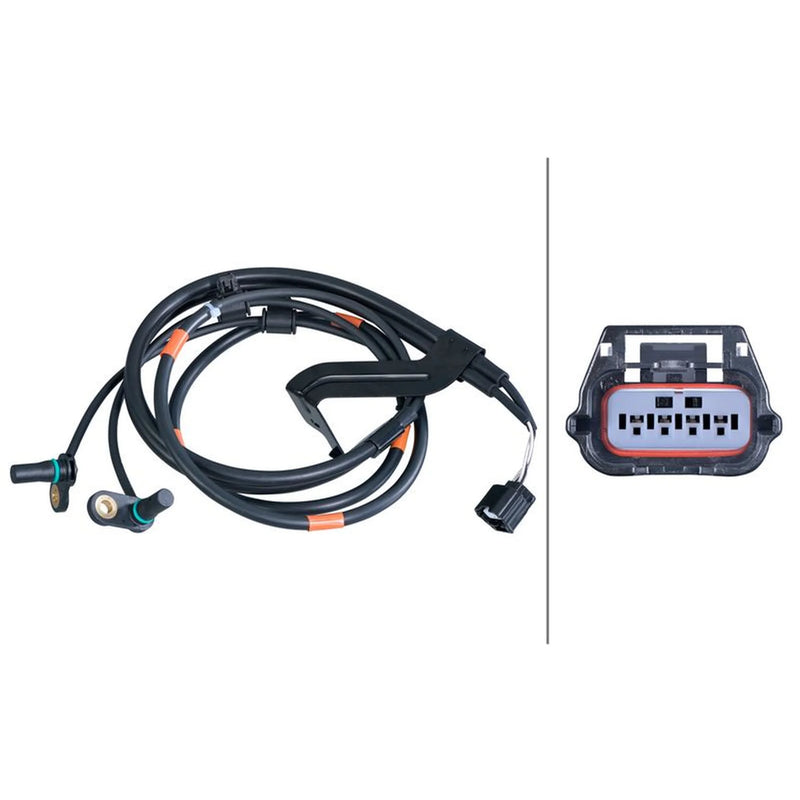 Hella ABS Wheel Speed Sensor Rear 6PU 358 417-371
