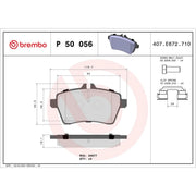 Brembo 4 x Front Brake Pad Set fits Mercedes-Benz A-Class 2004-2012