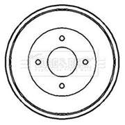 Borg & Beck Brake Drum Assembly Rear BBR7082