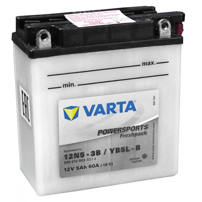 VARTA Motorcycle Battery 12V 5Ah Powersports Freshpack
