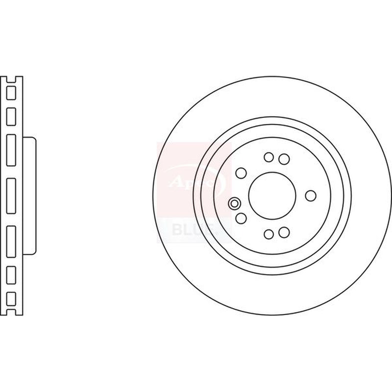 Apec 2 x Vented Brake Discs fits Mercedes-Benz M-Class 1998-2005