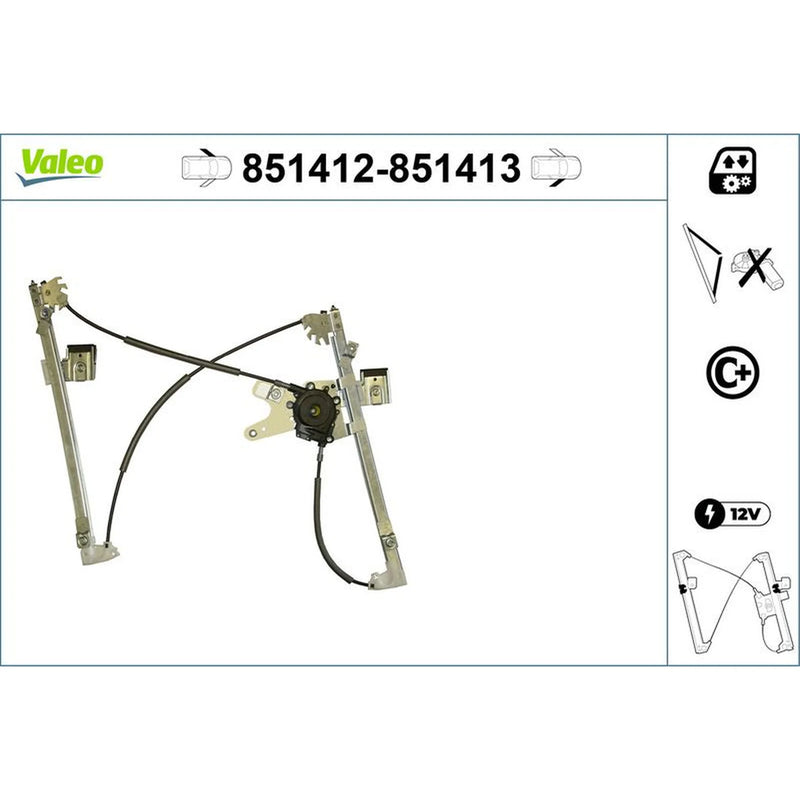 Valeo Electric Window Regulator Lifter Right Front 851413