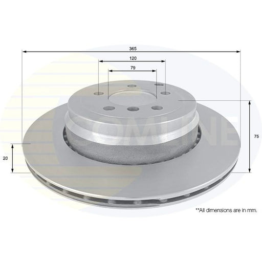 Comline 2 x Brake Discs fits Land Rover Range Rover 2009-2012 4.4 5.0