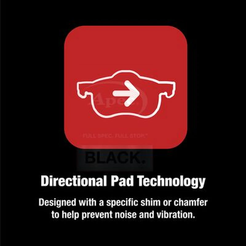 Apec Black Front Brake Pad Set fits Audi A6 Allroad C7 2012-2018 3.0