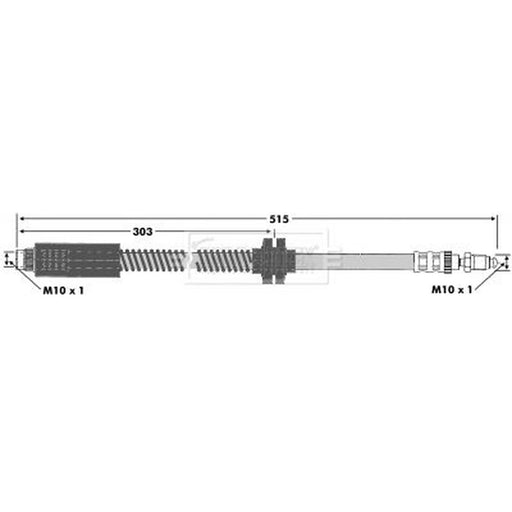 Borg & Beck Brake Hydraulic Hose Line Front Right BBH6766