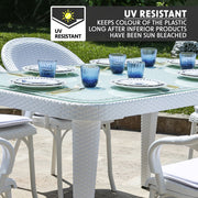 Dellonda Dining Tables with Tempered Glass Top 150 x 90 x 76cm - Ivory White Dellonda - Dynamic Drive