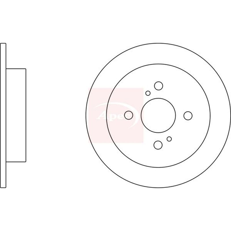 Apec 2 x Solid Brake Discs fits Suzuki Ignis I 2003-2005 1.5