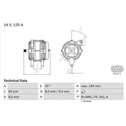 Bosch Car Alternator 12V 0 986 049 181