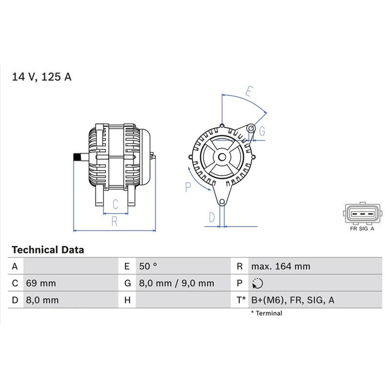 Bosch Car Alternator 12V 0 986 049 181