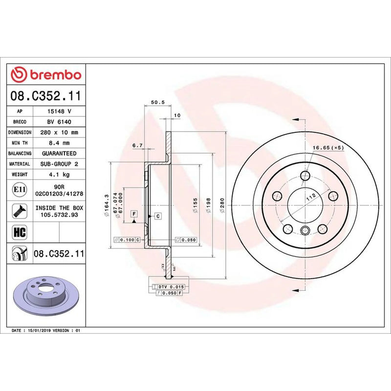 Brembo Front & Rear Brake Discs & Pads fits Mini Mini 2015 on
