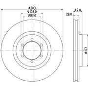 Mintex 2 x Brake Discs fits Hyundai Terracan 2001-2006 2.5 2.9 3.5