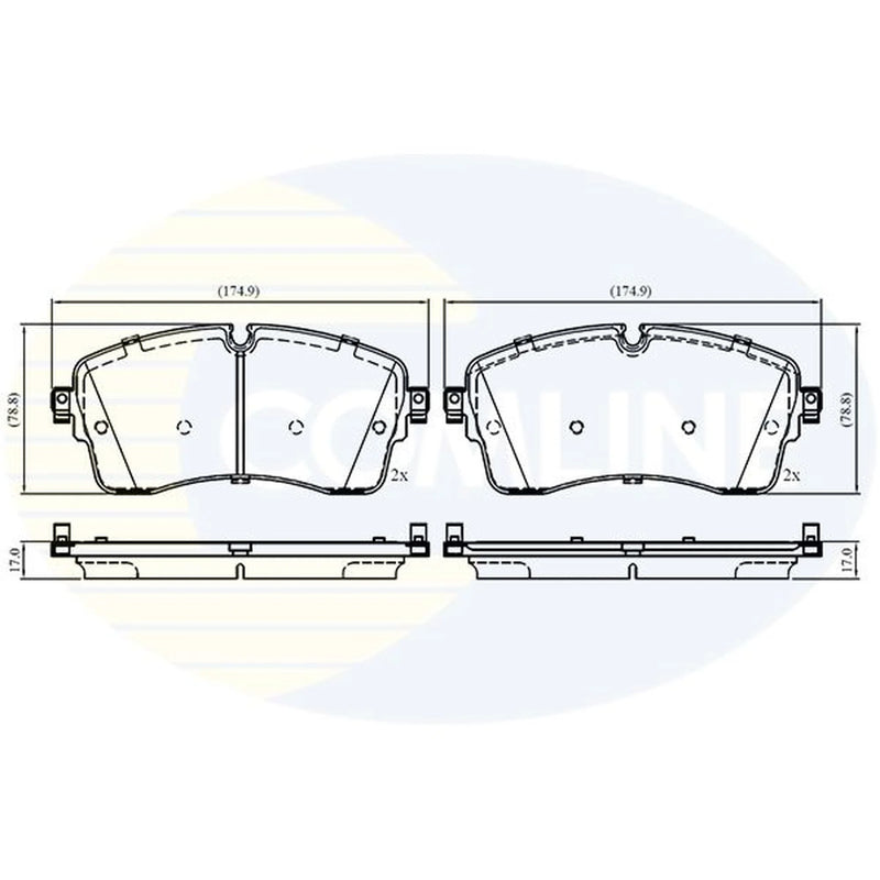 Comline 4 x Front Brake Pad Set fits Jaguar E-Pace 2017-2018 2.0