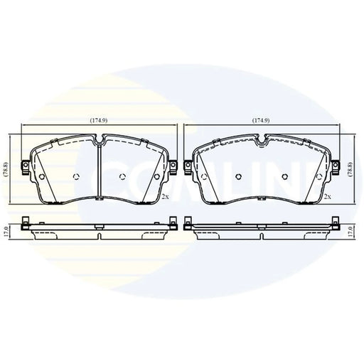 Comline 4 x Front Brake Pad Set fits Jaguar E-Pace 2017-2018 2.0