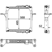 Mahle Engine Radiator fits Renault Trucks Midlum 2006 on