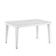 Dellonda Dining Tables with Tempered Glass Top 150 x 90 x 76cm - Ivory White Dellonda - Dynamic Drive
